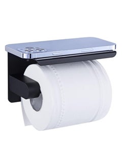 Generic Toilet Paper Holder & Cell Phone Holder, Bathroom & Kitchen Storage Tissue Holder, Wall Mounted Stainless Steel Holder, Matte Black,  - Image 2