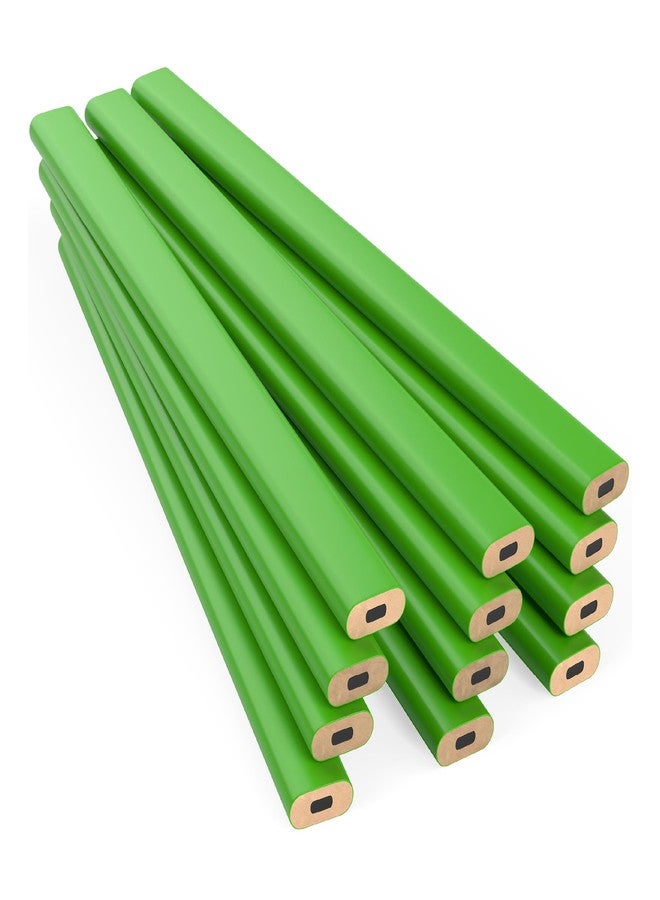 GRAPHITE Hard Lead Carpenter Pencil #2 Lumber Pencil (1) Pack of 12 PCS - Industrial Pencil Wood Flooring Marker for Wood Working Tools Marking & Concrete Marking - Neon Green - Image 1
