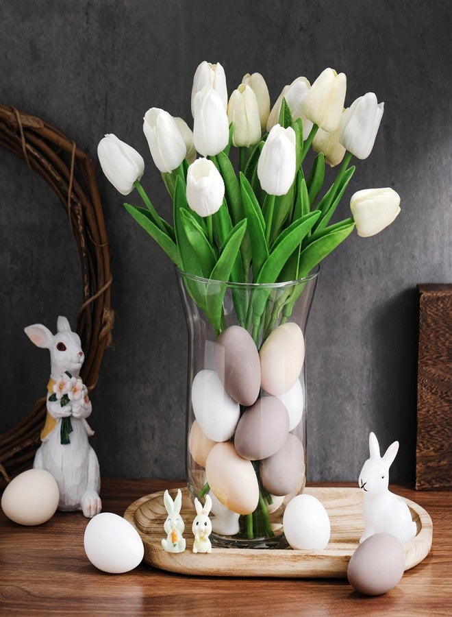 Gejoy 24 Pcs Neutral Easter Eggs Plastic Fake Chicken Eggs 2.36 Inch Vintage Boho Easter Decor Pastel Bowl Vase Fillers Farmhouse Spring Decorations for Home Table DIY Craft (Cream) - Image 5