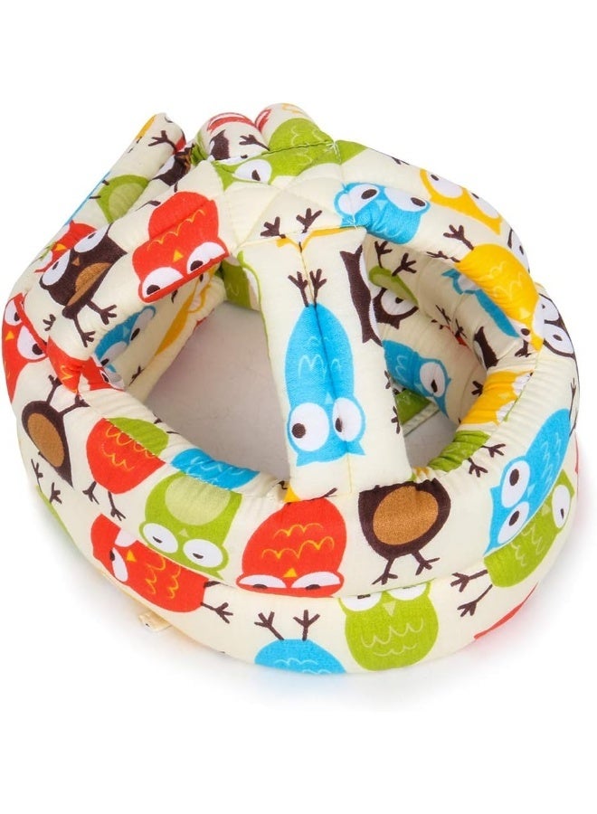 FLYPARTY Adjustable Infant Baby Toddler Protective Hat Helmet Safety Cap (Beige Owl) - Image 2