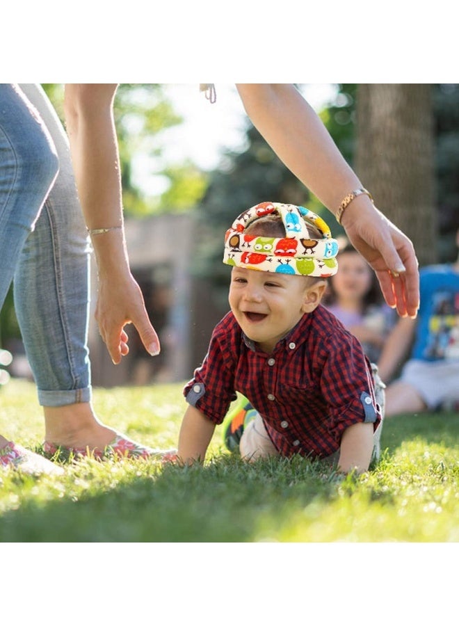FLYPARTY Adjustable Infant Baby Toddler Protective Hat Helmet Safety Cap (Beige Owl) - Image 4
