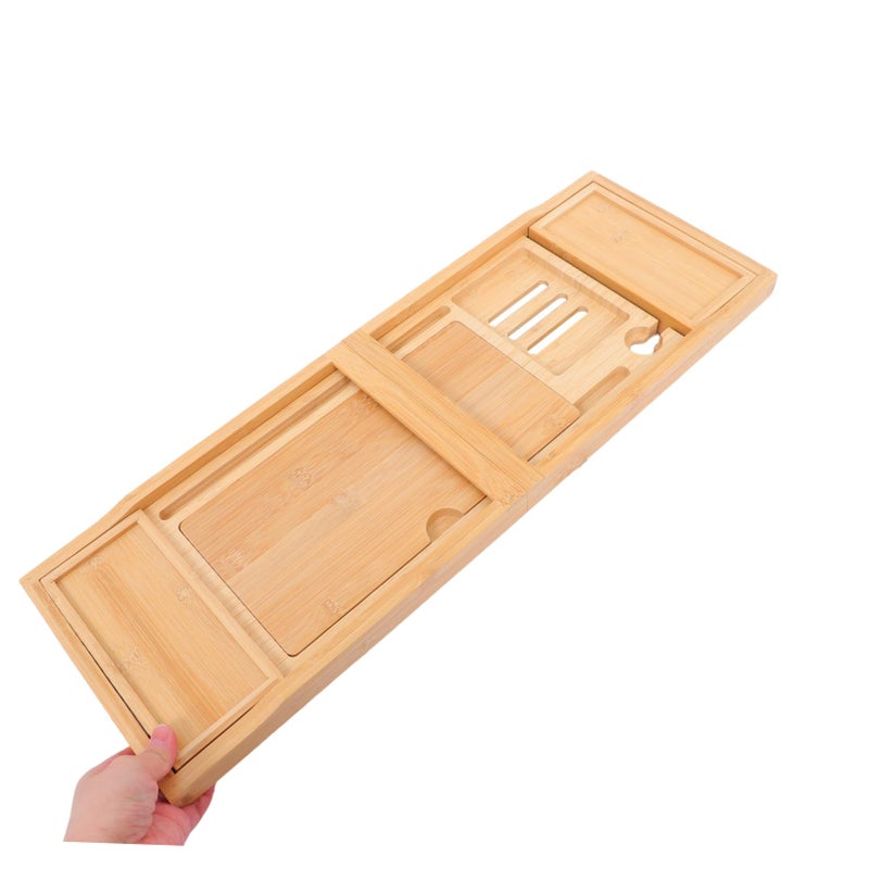 Adjustable Bathtub Tray Holder for Phone Towels Toiletries and Bath Essentials - Image 5