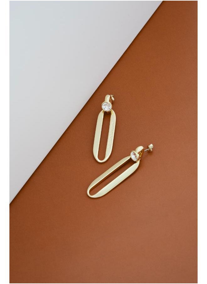Karen Millen Crystal Ellipse Drop Earring  - Image 3