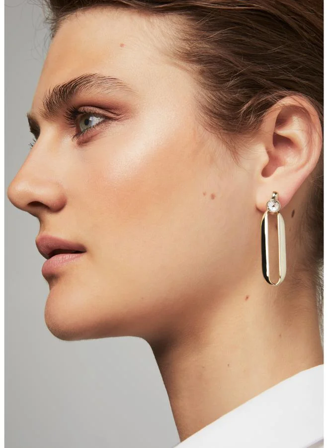 Karen Millen Crystal Ellipse Drop Earring