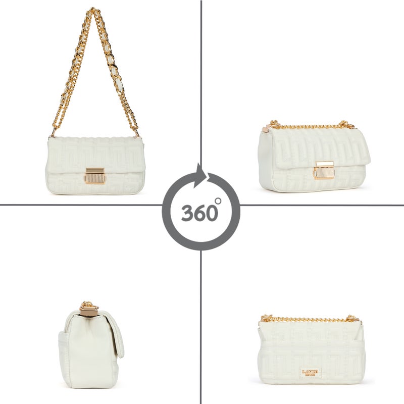 لافي حقيبة كتف فاخرة بجناح جولي  لون أوف وايت - Image 5