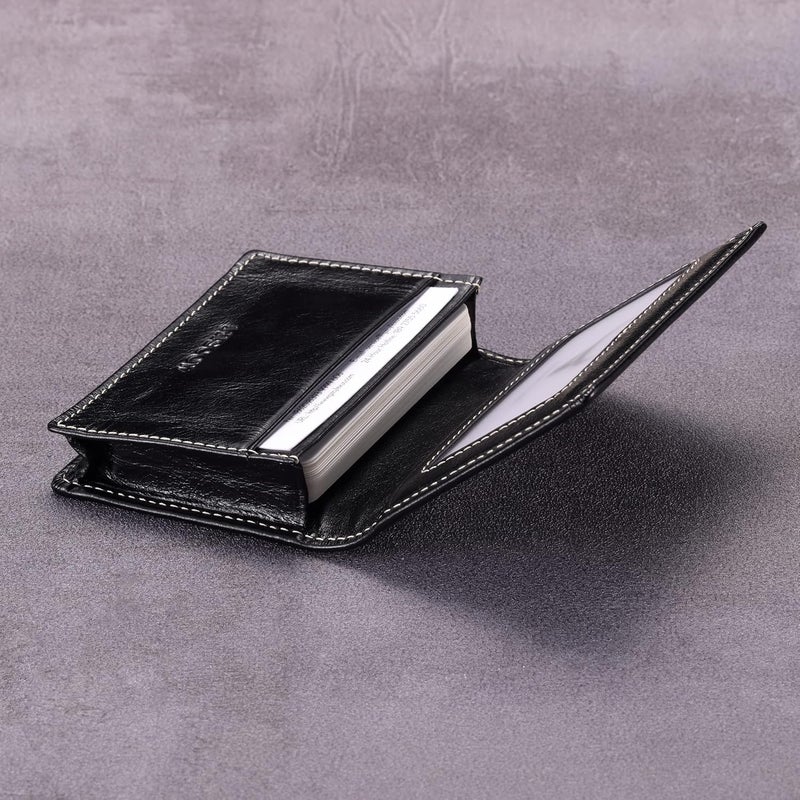 HISCOW Leather Business Card Case Holder for Men & Women, Italian Calfskin - Image 4