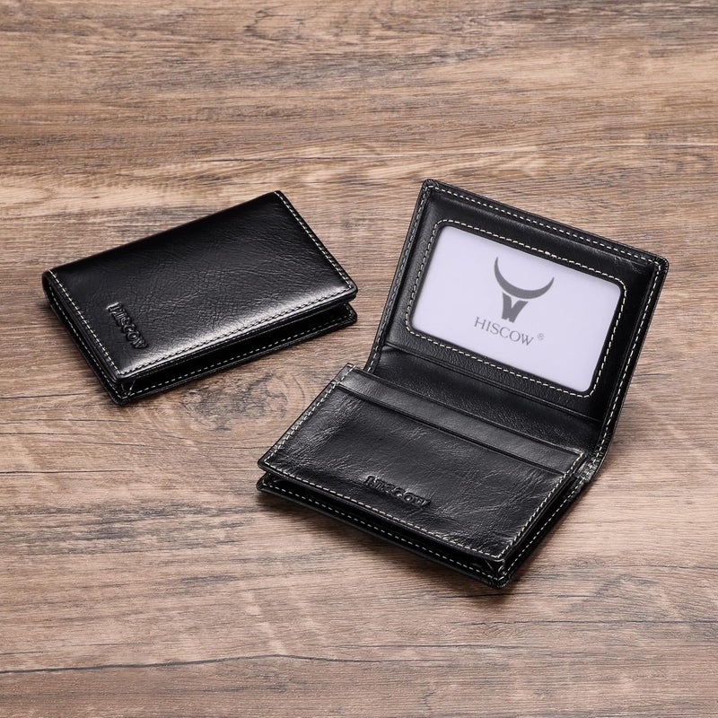 HISCOW Leather Business Card Case Holder for Men & Women, Italian Calfskin - Image 2