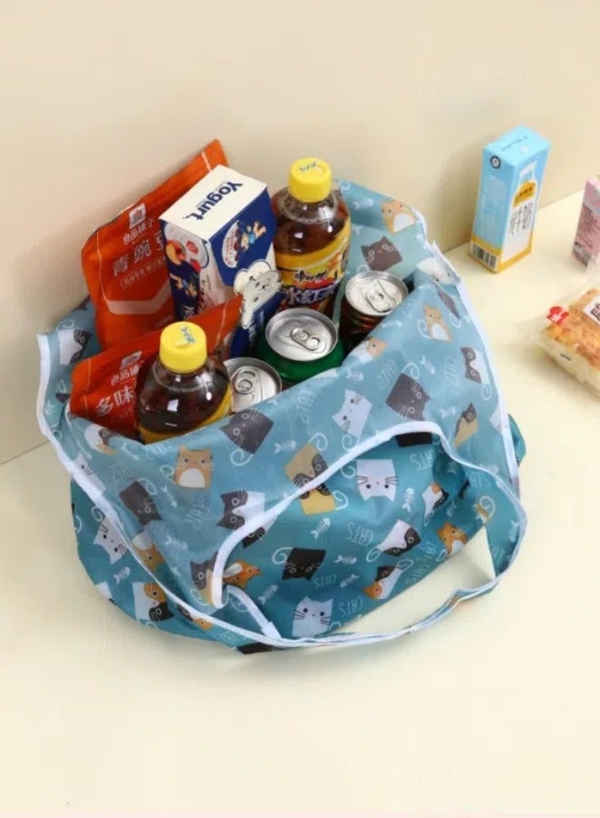 2pcs قابلة للطي حقيبة تسوق ، حقيبة محمولة مطبوعة باليد ( 45 * 65cm ) - Image 4