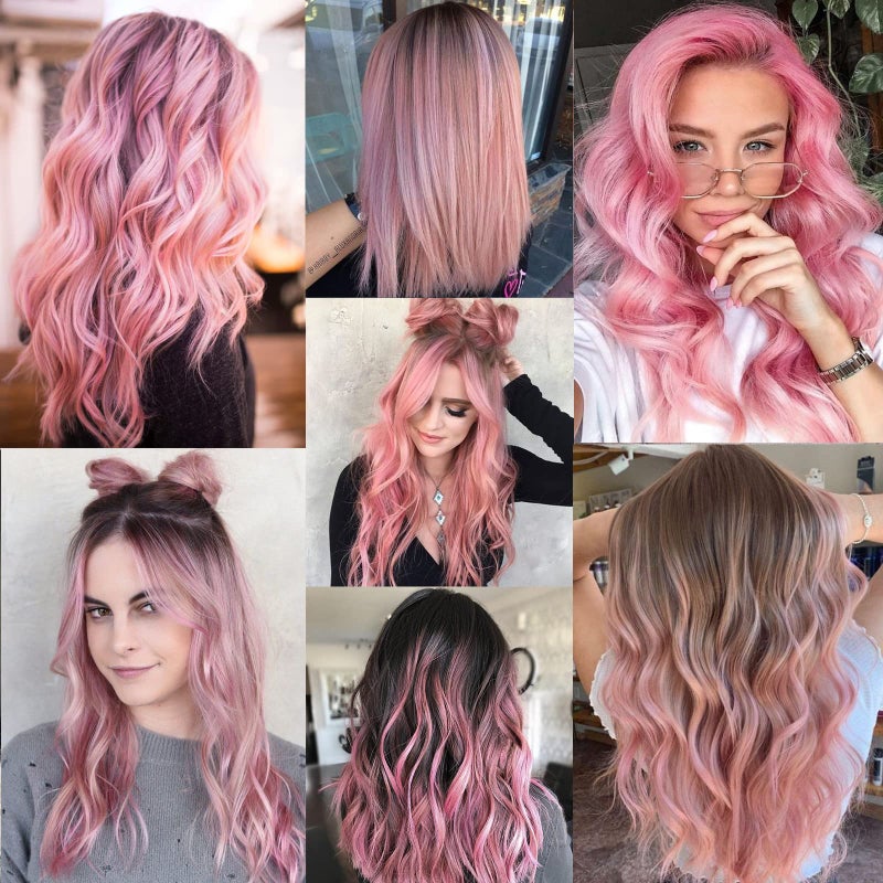 GPOVVIMX 12 PCS Pink Hair Extensions Clip in, Colored Party Highlights Extension for Kids Girls Synthetic Hairpiece Straight 22 inch - Image 5