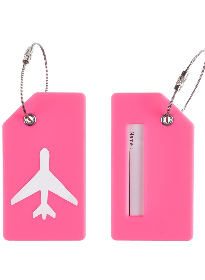 5 Pack Silicone Luggage Tag, With Name ID Card Quickly Spot Luggage Suitcase, Anti-lost Tag, Rose Red - Image 2