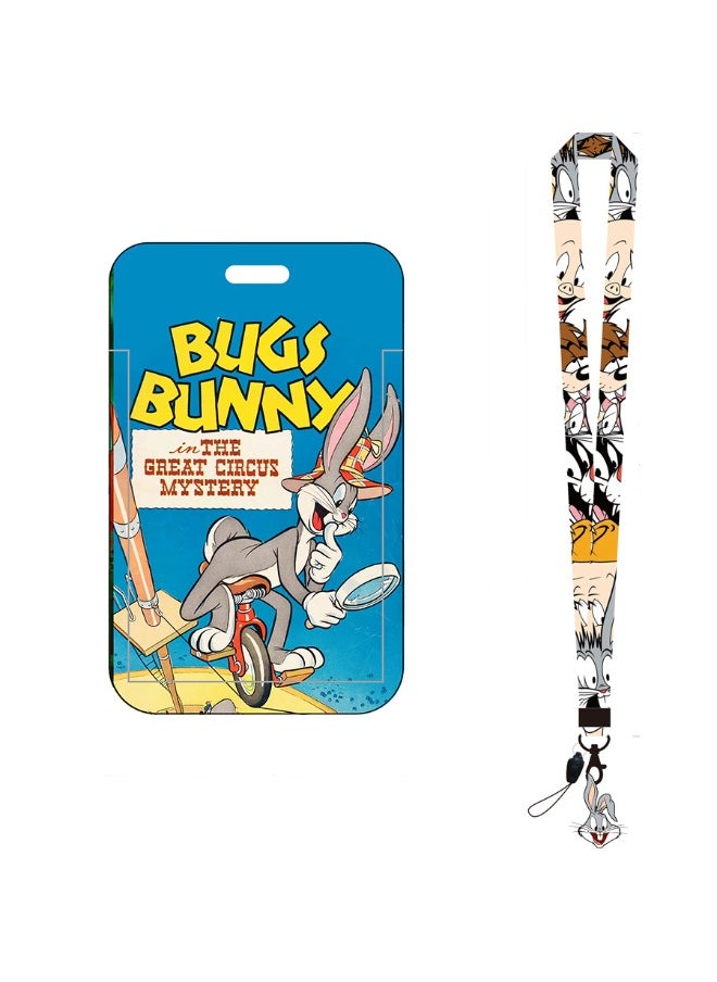 NIBEMINENT 1 - Piece Bugs Bunny Kpop Photo Card Holder Pendant Key Chain ID Badge Holder ID Card Holder Photo Card Protector for School ID Office ID Access Card for Women Girls  - Image 1