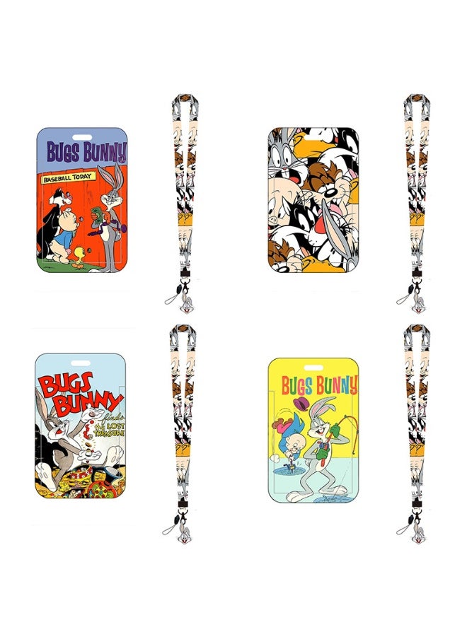 NIBEMINENT 1 - Piece Bugs Bunny Kpop Photo Card Holder Pendant Key Chain ID Badge Holder ID Card Holder Photo Card Protector for School ID Office ID Access Card for Women Girls  - Image 2