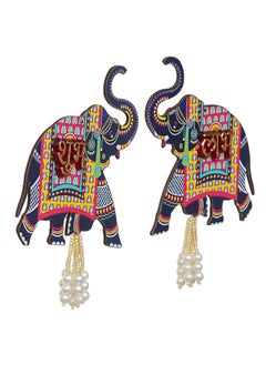 Webelkart Webelkart Premium Elephant Designer Set of 2 with Shubh Labh Wall Hanging for Diwali Decoration| Wall Decor |Temple Decor Wall Hanging |Pooja and Home Decor Hanging (5.5" Inches)  - Image 4