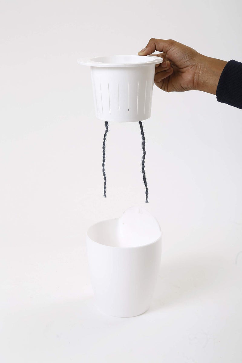 CAPPL Self Watering Hanging Planter Flower Pot (White-White Pack of 12) - Image 5