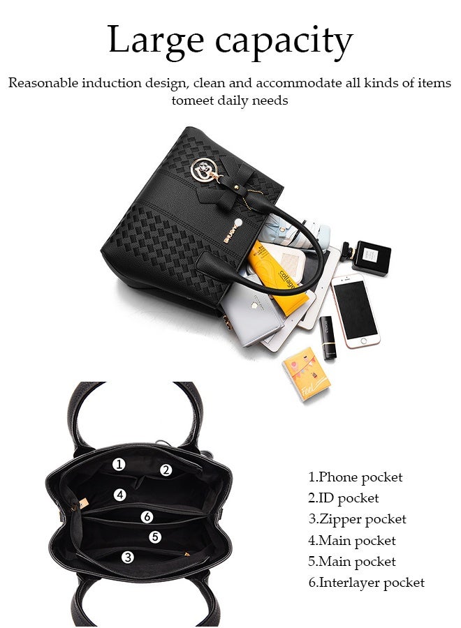 DUNISO Women's Shoulder Bag, Soft Leather Messenger Bag, Simple And Fashionable Embroidered Handbag, With Round Love Flower Pendant, Adjustable Shoulder Strap, Suitable For Commuting, Travel, Shopping, Storage And Organization - Image 3