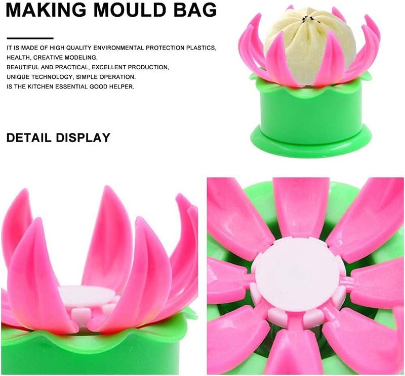 Perfect Pricee Plastic Momos Dumpling Maker Dough Press Mould Shapes (Pink and Green) - Image 3
