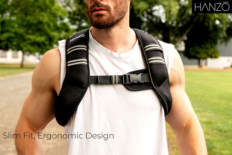 HANZO - Adjustable Running Weight Vest Premium Weighted Vest Running, Workouts, Fitness, Jogging, Hiking, Workout Weighted Vest Easy Washing (Black, 12lbs) - Image 4