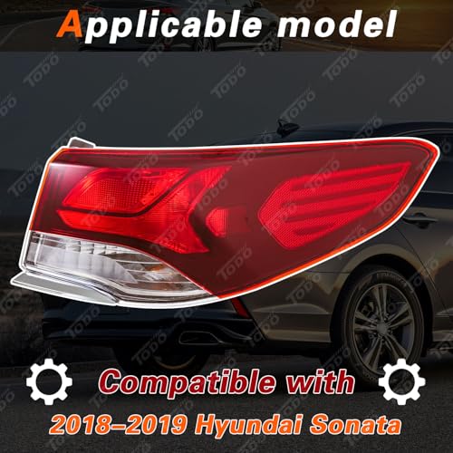 TODO Tail Lights Compatible With Hyundai Sonata 2018 2019 Rear Lamp Passenger Right Side - Image 2
