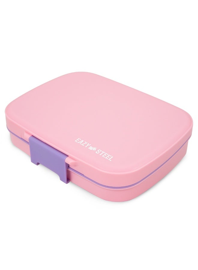 Eazy Kids Premium Stainless Steel Lunch Box 710ml – Leakproof 3-Compartment Lunch Box for Kids, Pink - Image 5