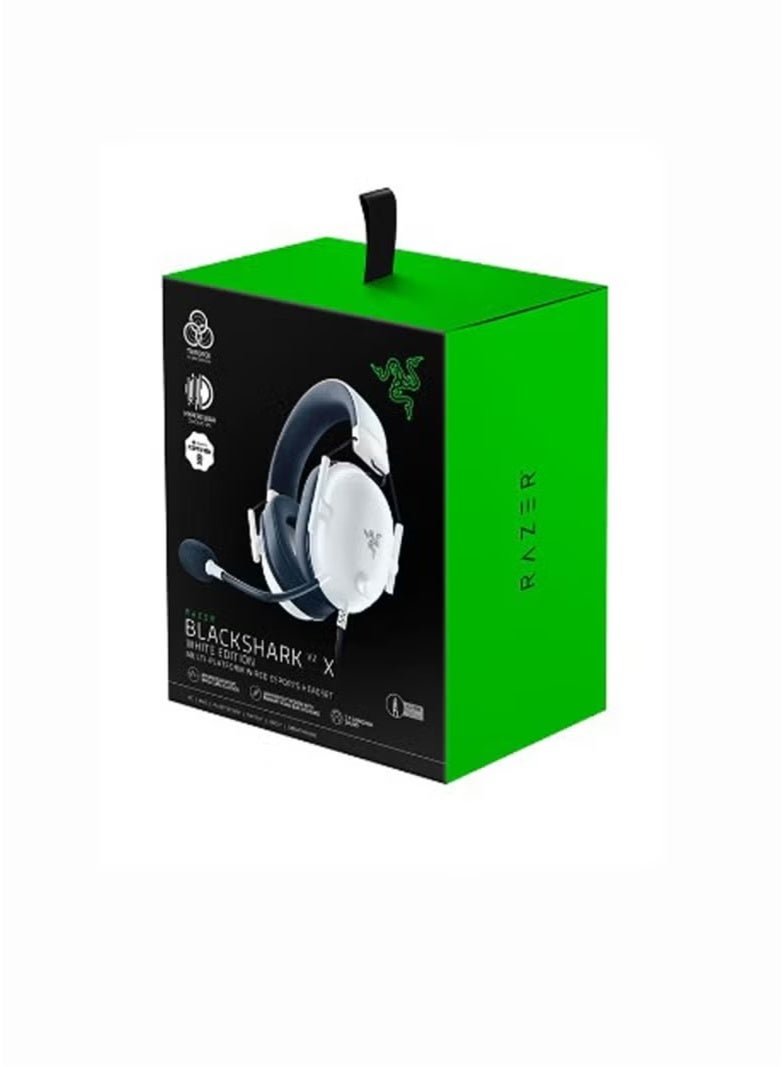 RAZER BlackShark V2 X Gaming Headset: 7.1 Surround Sound - 50mm Drivers - Memory Foam Cushion - for PC, Mac, PS4, PS5, Switch, Xbox One, Xbox Series X|S, Mobile - 3.5mm Audio Jack - White - Image 3