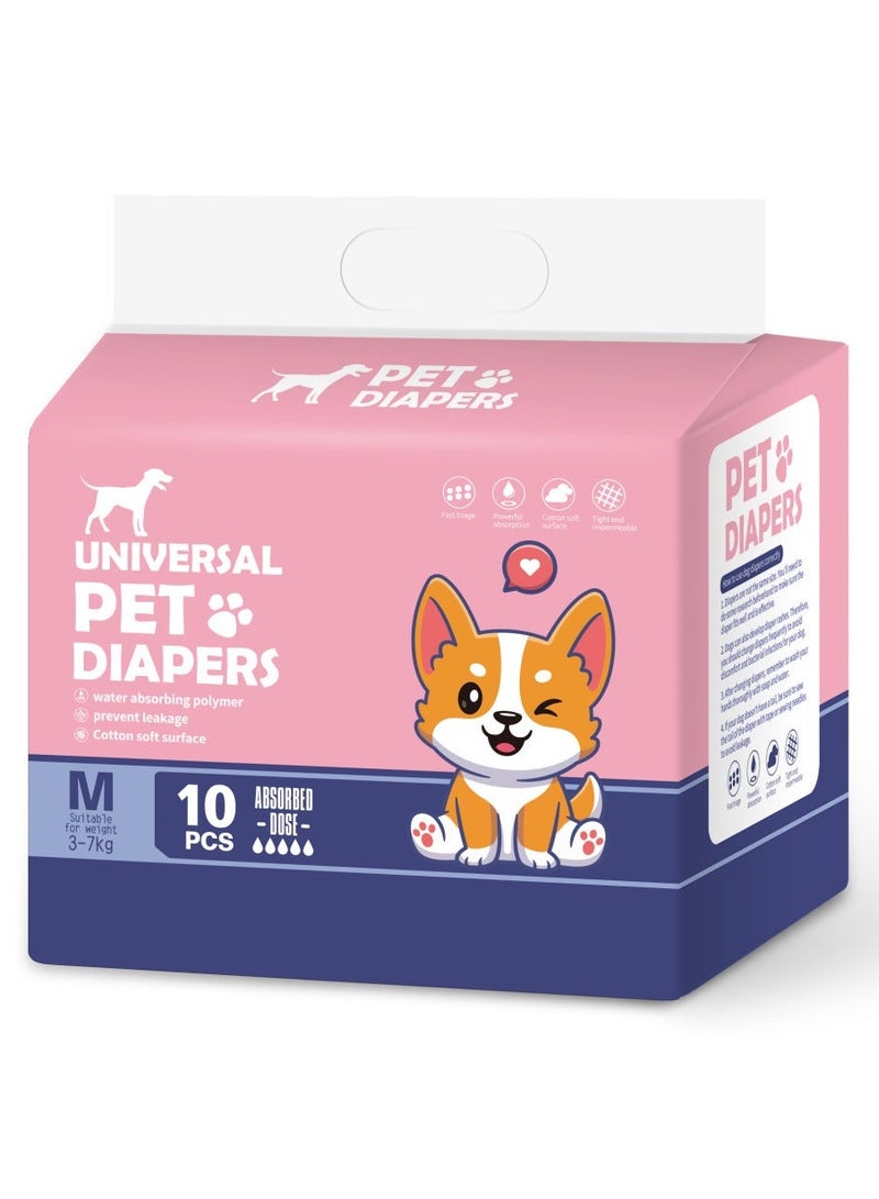 Pink Demon Disposable Pet Diapers for Female Dogs, Super Absorbent, 20 Count, Size M (3-7 kg) -  Pink - Image 2