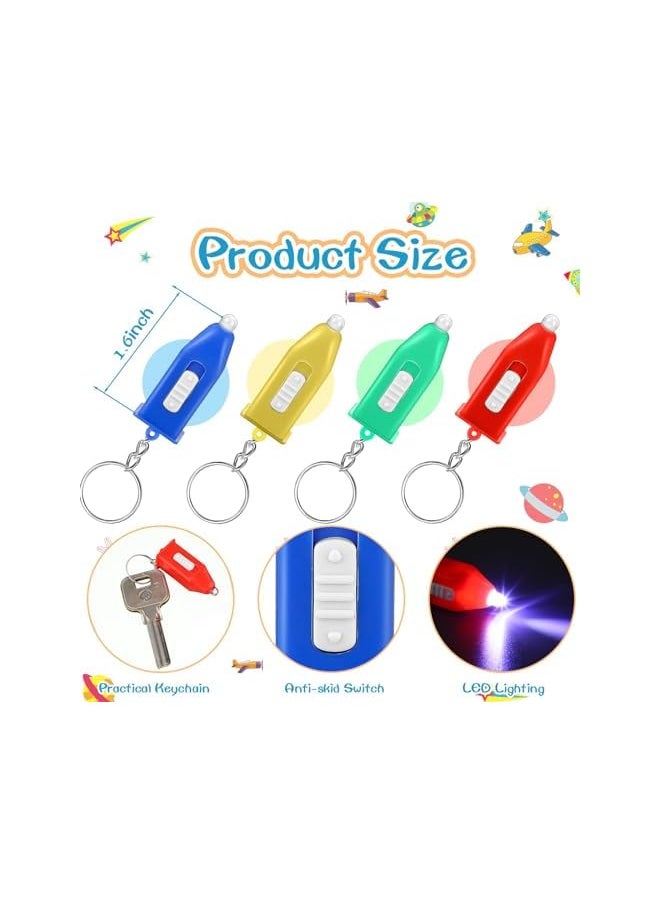 PROMASS - promass Mini Rocket Flashlight Keychain 4 Colors Kids Rocket Led Flashlight for Astronaut Themed Outer Space Party Favors Birthday Party (30 Pcs, Tower) - Image 1