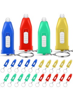 promass Mini Rocket Flashlight Keychain 4 Colors Kids Rocket Led Flashlight for Astronaut Themed Outer Space Party Favors Birthday Party (30 Pcs, Tower)
