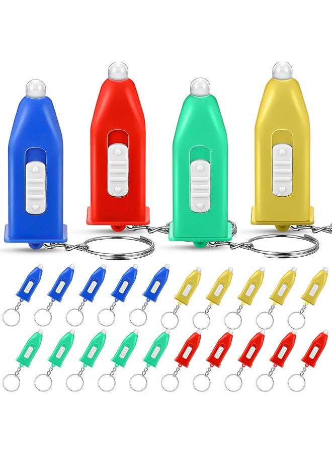 PROMASS - promass Mini Rocket Flashlight Keychain 4 Colors Kids Rocket Led Flashlight for Astronaut Themed Outer Space Party Favors Birthday Party (30 Pcs, Tower) - Image 1