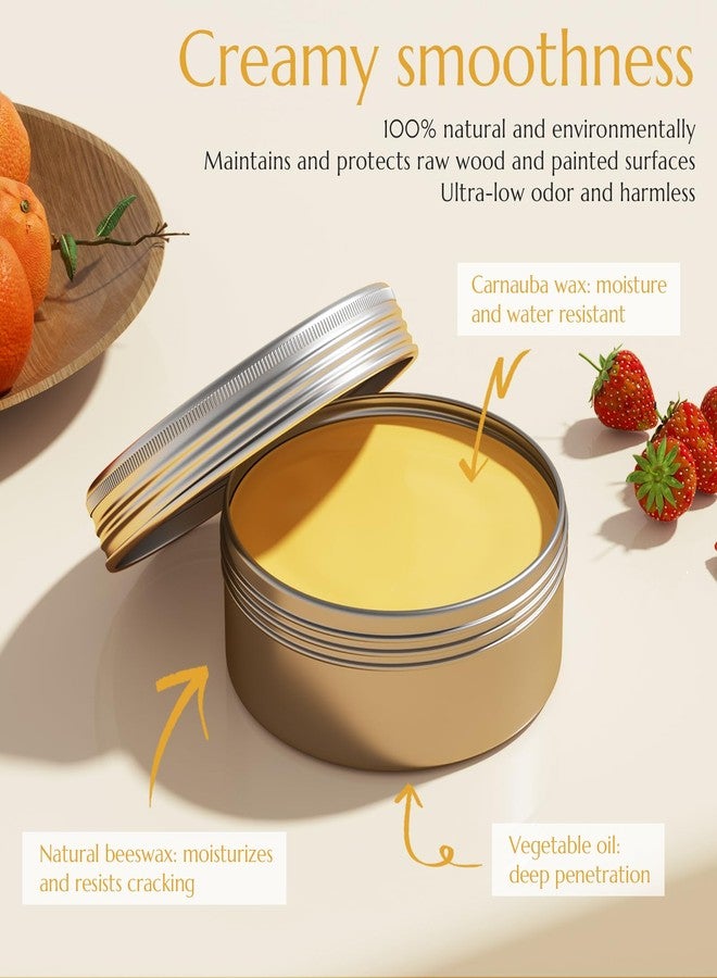 DWIL Wood Finishing Wax for Furniture - 100% Natural Chalk Paint Wax for Sealing & Protecting Painted and Raw Wood Surfaces, Wooden Floors & More - Clear Protective Finish, 3.5 Oz (Includes Tools) - Image 2