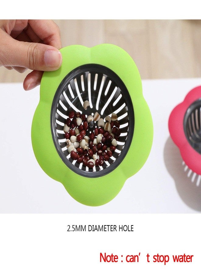 Tagve Creative Patterns Silicone Sink Strainer Kitchen,4.5" Diameter Easy Clean Plastic Filter Basket (1, Green) - Image 2