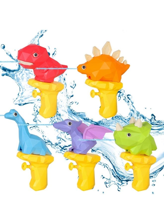 5 Pcs Water Guns of Kids, 100CC Capacity, 20 Feet, Safe and Durable, One Hand Hold, Small and Portable, Smooth and Burr Free, for Swimming Pool, Beach, Summer Party, Bathroom, Dinosaur Shape - Image 1