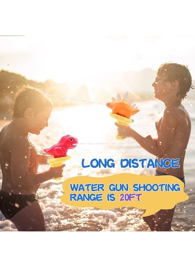 5 Pcs Water Guns of Kids, 100CC Capacity, 20 Feet, Safe and Durable, One Hand Hold, Small and Portable, Smooth and Burr Free, for Swimming Pool, Beach, Summer Party, Bathroom, Dinosaur Shape - Image 5
