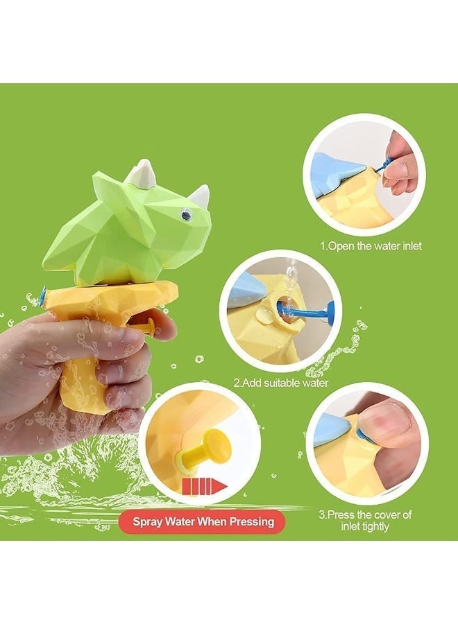 5 Pcs Water Guns of Kids, 100CC Capacity, 20 Feet, Safe and Durable, One Hand Hold, Small and Portable, Smooth and Burr Free, for Swimming Pool, Beach, Summer Party, Bathroom, Dinosaur Shape - Image 4