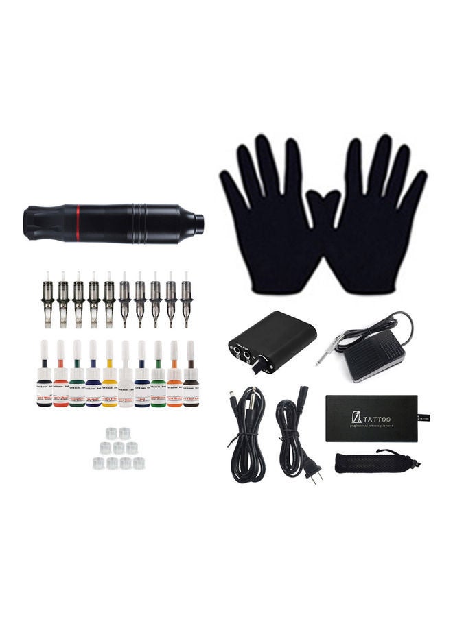 NIBEMINENT Portable Tattoo Kit Machine Set Black/Silver - Image 2