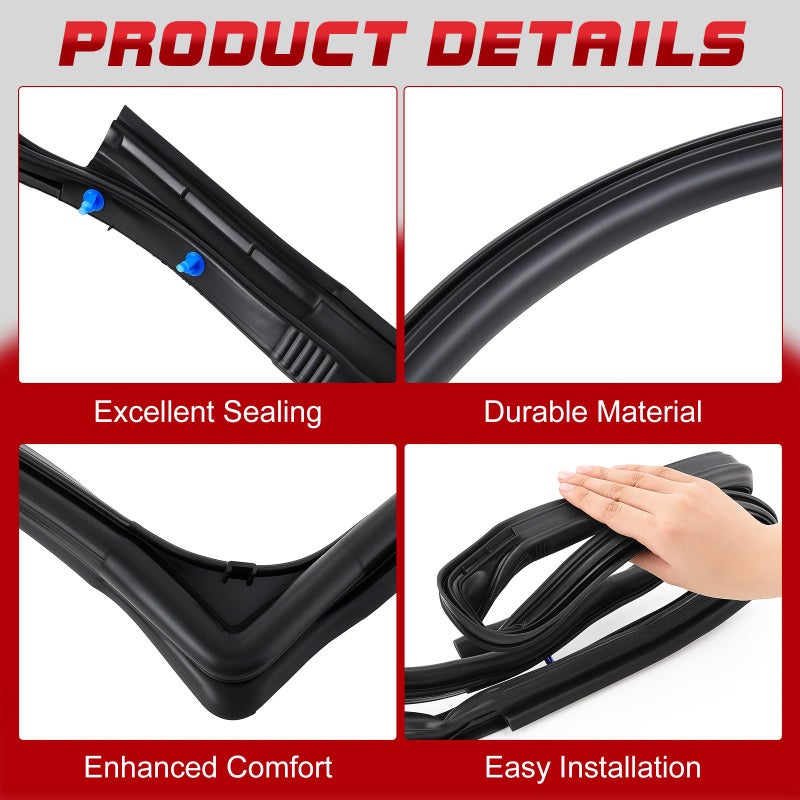 Innconee Driver Side Front Door Seals Compatible with Jeep Models Jk 20072018 Replace Rubber for Front Left Door Weatherstrip Seal Waterproof Dustproof Weather Stripping Car Accessories - Image 4