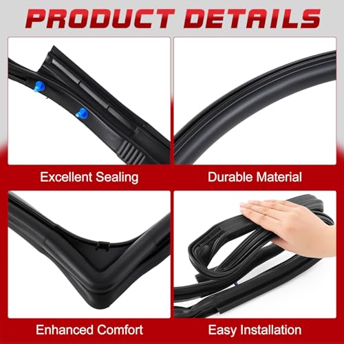 Innconee Driver Side Front Door Seals Compatible with Jeep Models Jk 20072018 Replace Rubber for Front Left Door Weatherstrip Seal Waterproof Dustproof Weather Stripping Car Accessories - Image 3