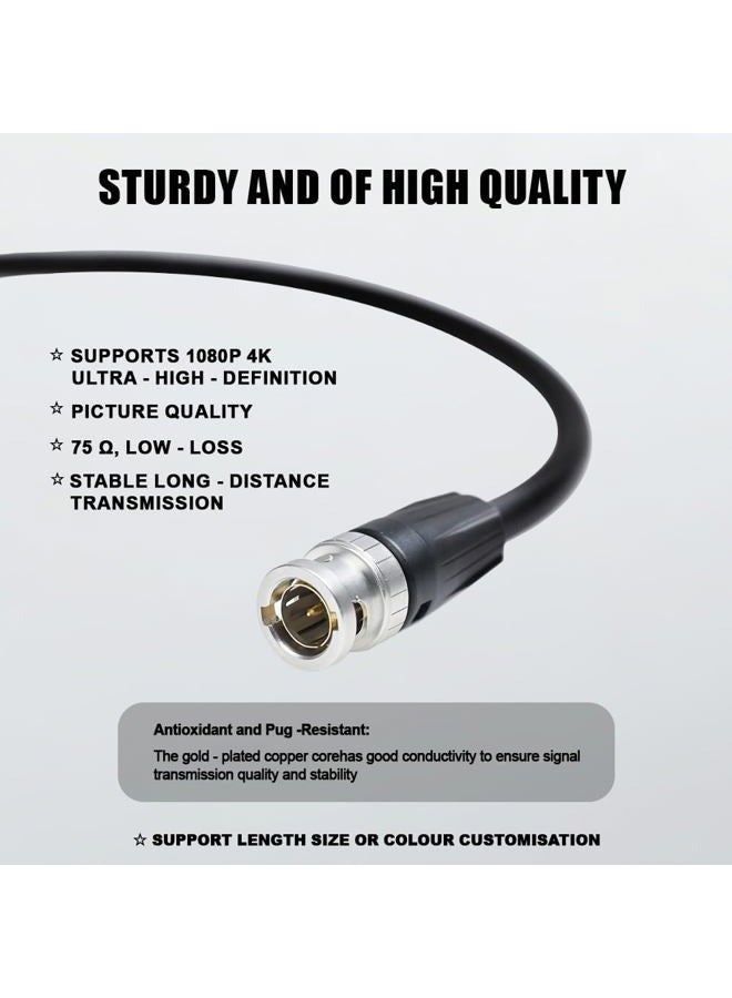 Alvin's Cables كابل فيديو محوري BNC إلى BNC ذكر 12G HD SDI لكاميرا فيديو 4K بطول 19 بوصة - Image 2
