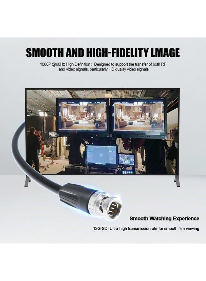 Alvin's Cables كابل فيديو محوري BNC إلى BNC ذكر 12G HD SDI لكاميرا فيديو 4K بطول 19 بوصة - Image 3