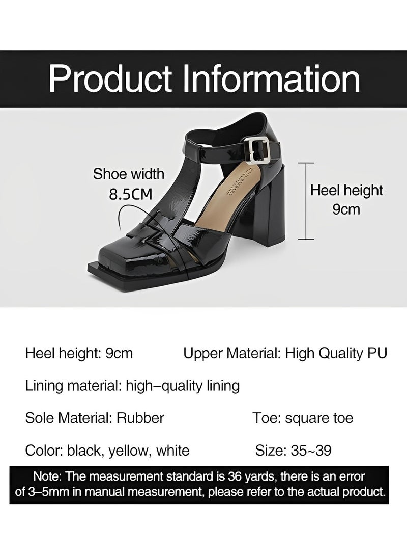 REOCLE Women's Platform Heels Sandals Block Chunky High Heeled Shoes Ankle Strap Wedding Party Dress Pumps Wedges Sandal Dress Shoes - Image 5