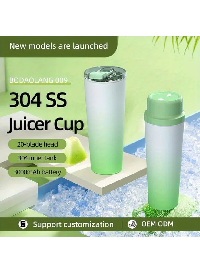 Red Portable Stainless Steel Juicer Cup Large Capacity USB Charging Ice Crushing - Image 4