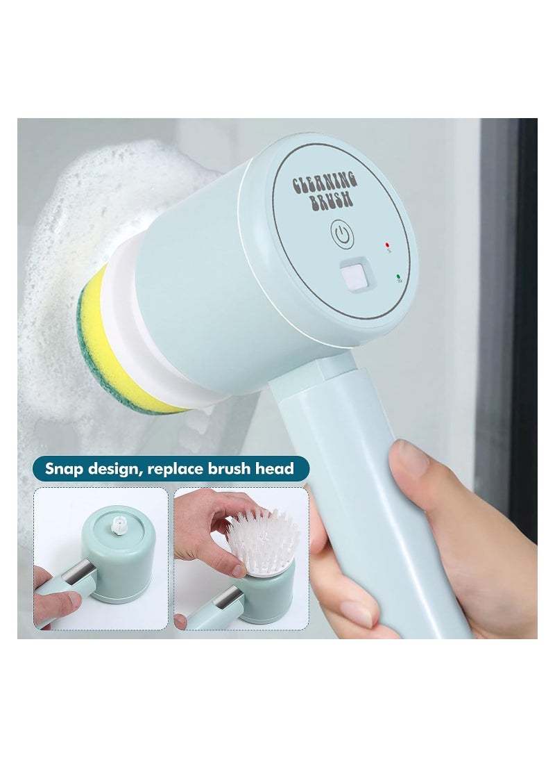 SYOSI Electric Cleaning Brush Foldable Handheld Spin Scrubber Powerful Kitchen Cleaning Brush Two Speed Adjustable With 3 Brush Heads For Cleaning Kitchen Shower Bathroom Sink - Image 3