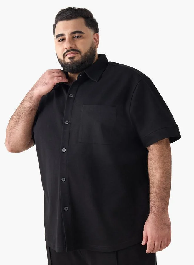 Maxim Men Regular Fit Collared Short Sleeve Shirt