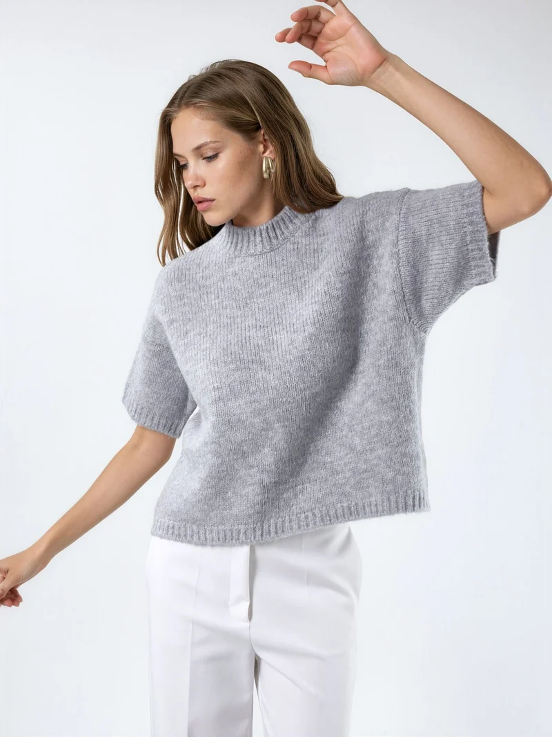 HICCUP Relaxed Fit Crew Neck Knitwear Sweater