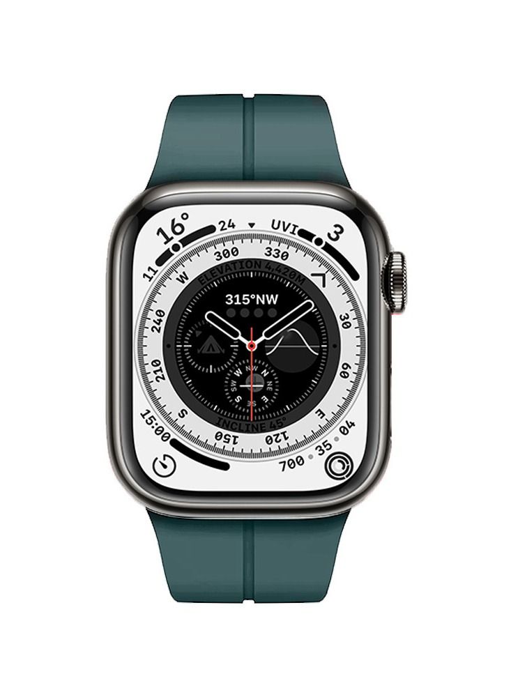 CATANES Apple Watch Band 42mm 44mm 45mm 49mm Magnetic Band D-buckle Silicone Sport Strap Replacement Wrist Band Cactus Green - Image 2