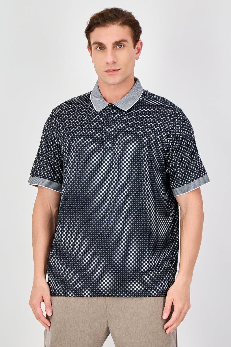 Thomas Sterling Men Performance Fit Short Sleeve Outdoor Polo Shirt, Black - Image 1