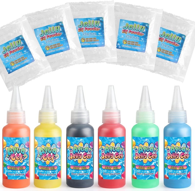 wookidel Magic Water Gel Elf Powder Refill, Aqua Fairy Water Gel Kit Refill with 6PCS Elf Powder and 6 PCS Magic Gels, Aqua Jelly Gels Kit for Christmas,Birthday, Gift for Girls 6 7 8 9 10 Year Old - Image 1