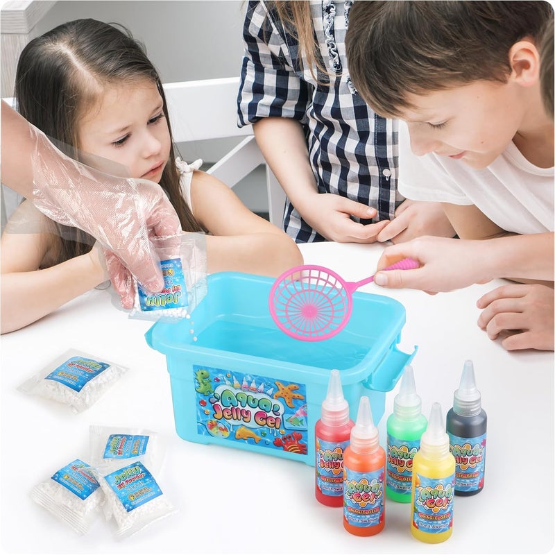 wookidel Magic Water Gel Elf Powder Refill, Aqua Fairy Water Gel Kit Refill with 6PCS Elf Powder and 6 PCS Magic Gels, Aqua Jelly Gels Kit for Christmas,Birthday, Gift for Girls 6 7 8 9 10 Year Old - Image 5