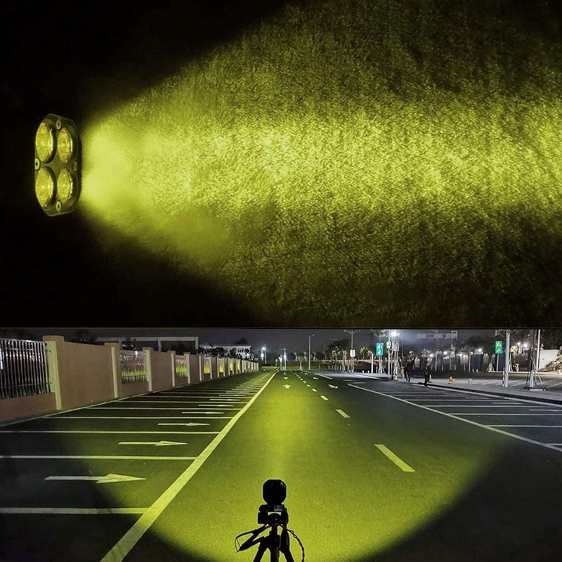Allextreme EX40YL2 4 LED Fog Light Super Bright Spot Flood Beam Driving Lamp for Motorcycle Cars Bikes & SUV (40W, Yellow Light, 2 Pcs) - Image 4