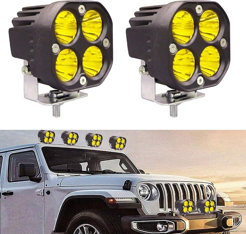 Allextreme EX40YL2 4 LED Fog Light Super Bright Spot Flood Beam Driving Lamp for Motorcycle Cars Bikes & SUV (40W, Yellow Light, 2 Pcs) - Image 5