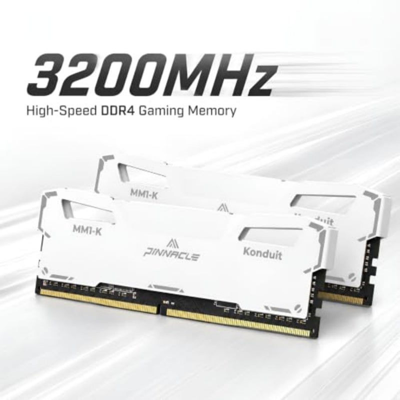 Gaming PC memory module, DDR4 3200MHz, white, 32GB kit 2x16GB,CL16-20-20-40, XMP2.0 overclocking, 1.35V, dual rank, compatible with AMD and Intel desktops - Image 3